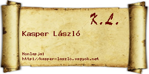 Kasper László névjegykártya